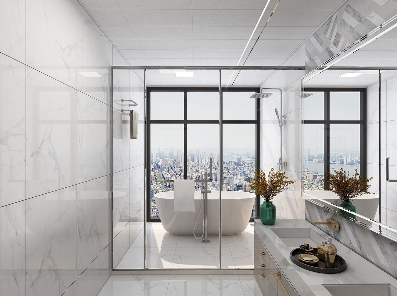 2019巴斯德現代風浴室吊頂效果圖 2019巴斯德現代風浴室吊頂效果圖