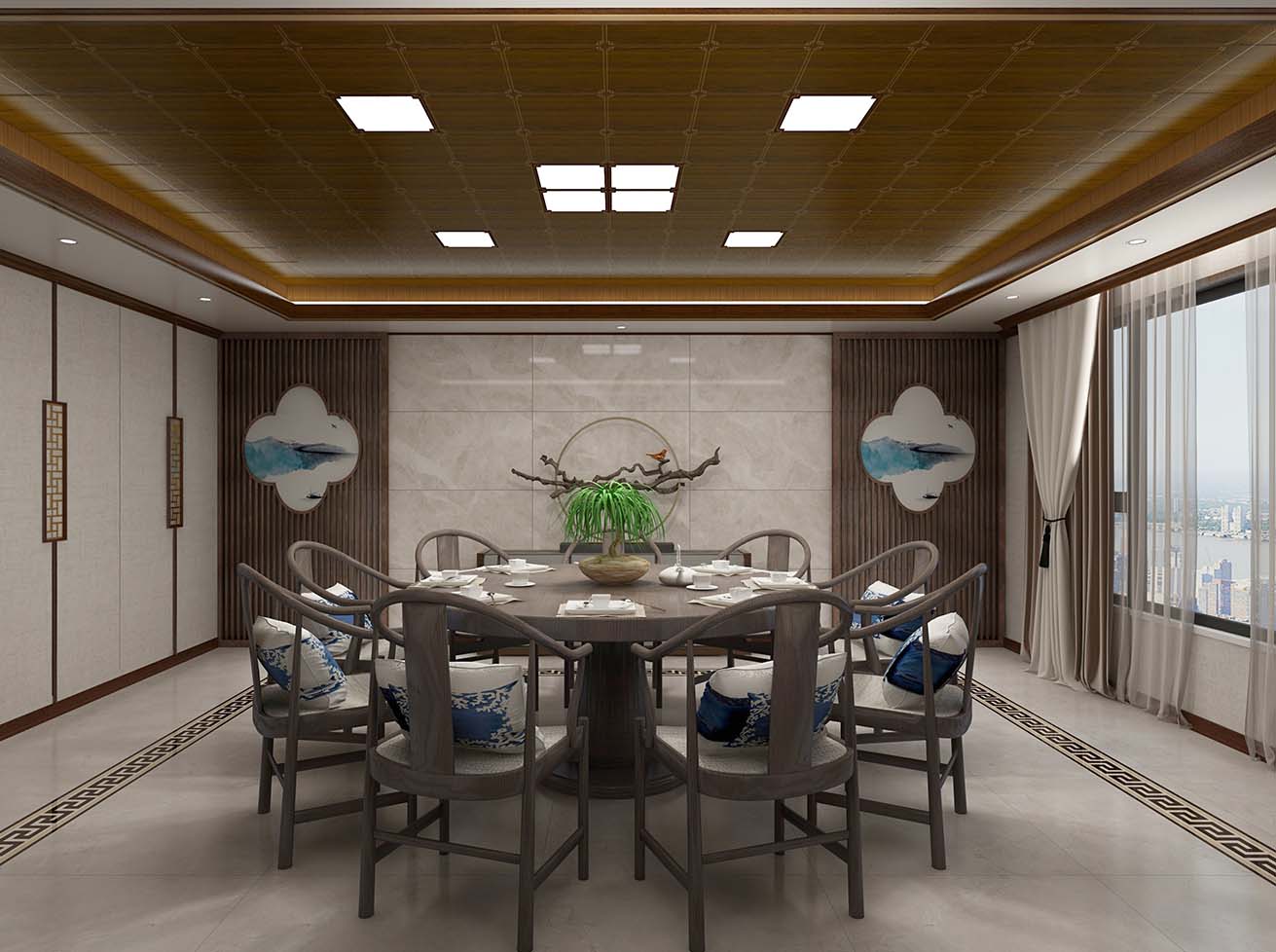 集成吊頂十大品牌巴迪斯新中式吊頂效果圖