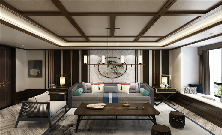 客廳的裝修十分富麗,集成吊頂設(shè)計(jì)有單獨(dú)的功能組件。  客廳的裝修十分富麗,集成吊頂設(shè)計(jì)有單獨(dú)的功能組件。