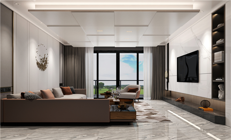 將客廳集成吊頂四周做厚,中間部分做薄,這樣,形成了明顯的分層特性。  將客廳集成吊頂四周做厚,中間部分做薄,這樣,形成了明顯的分層特性。